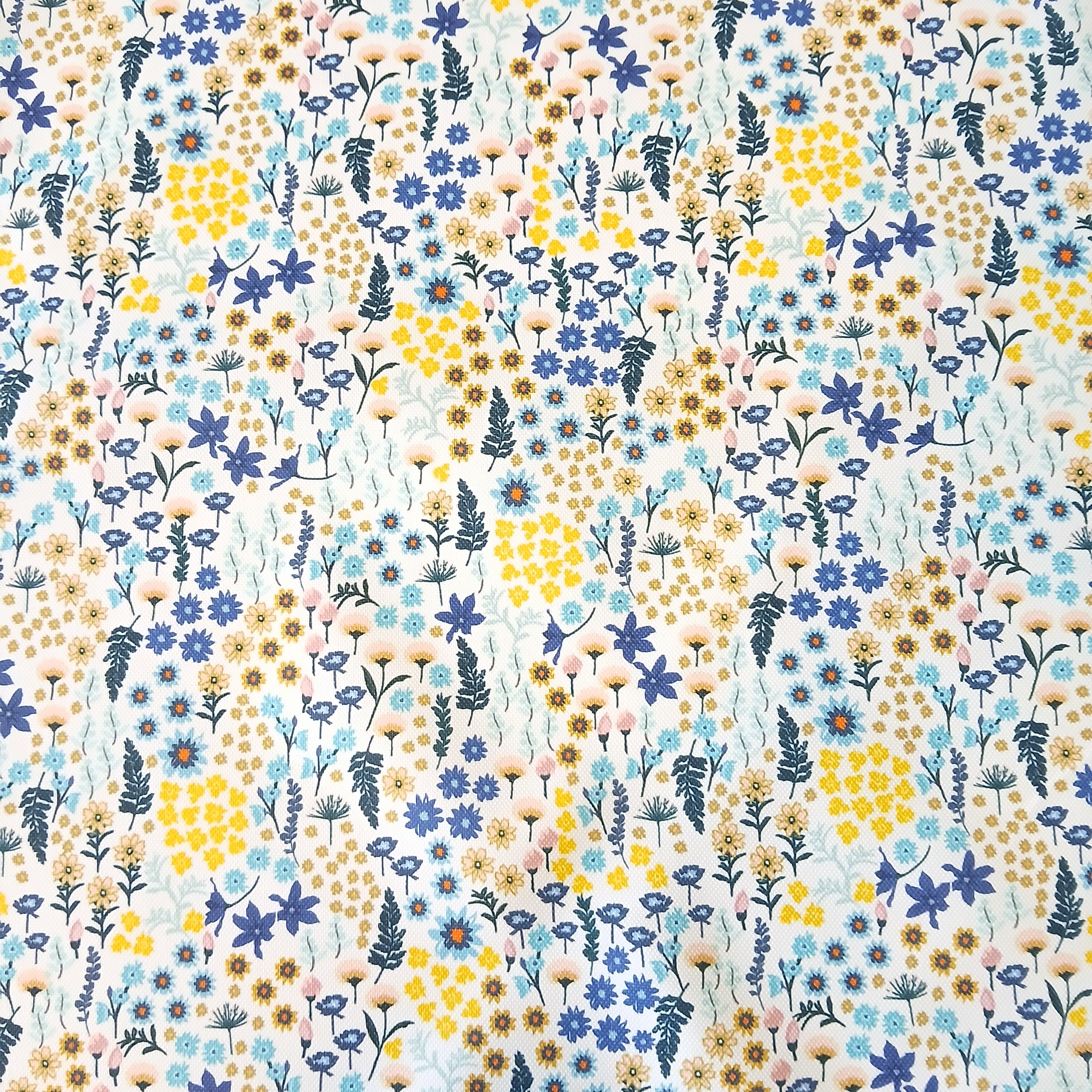 Tela Impermeable Florecitas Azul