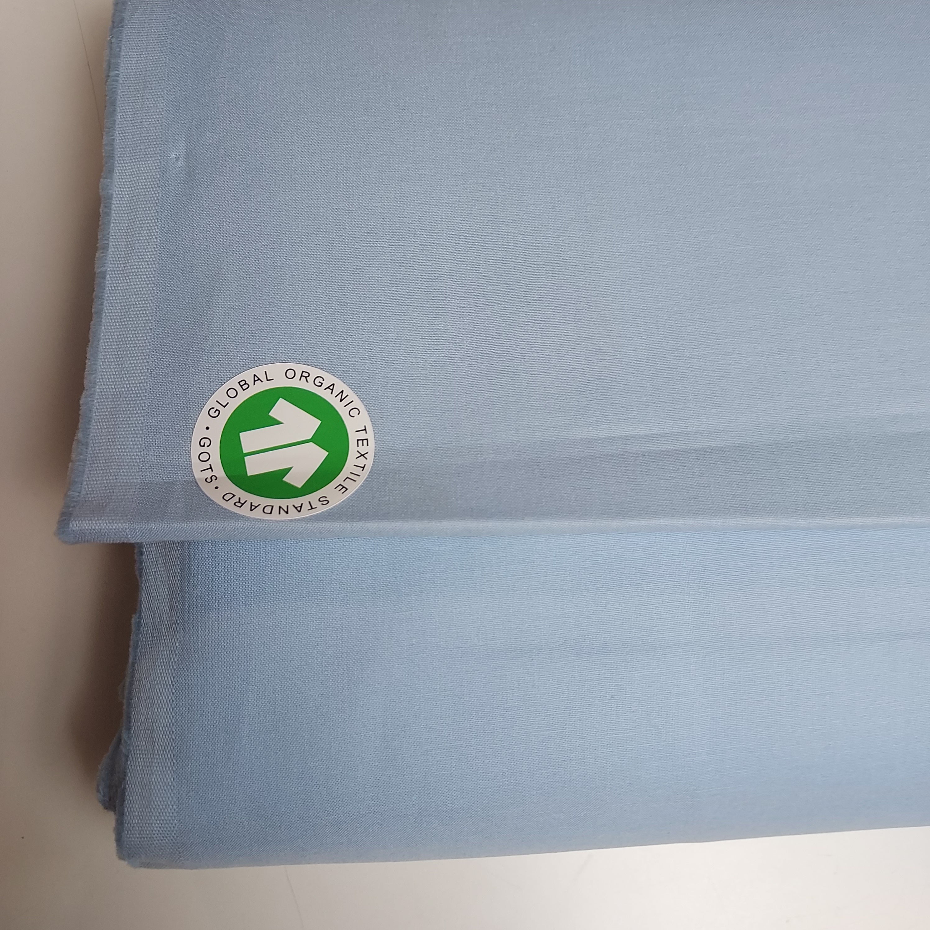Tejido algodón  100% Algodón orgánico Azul cielo