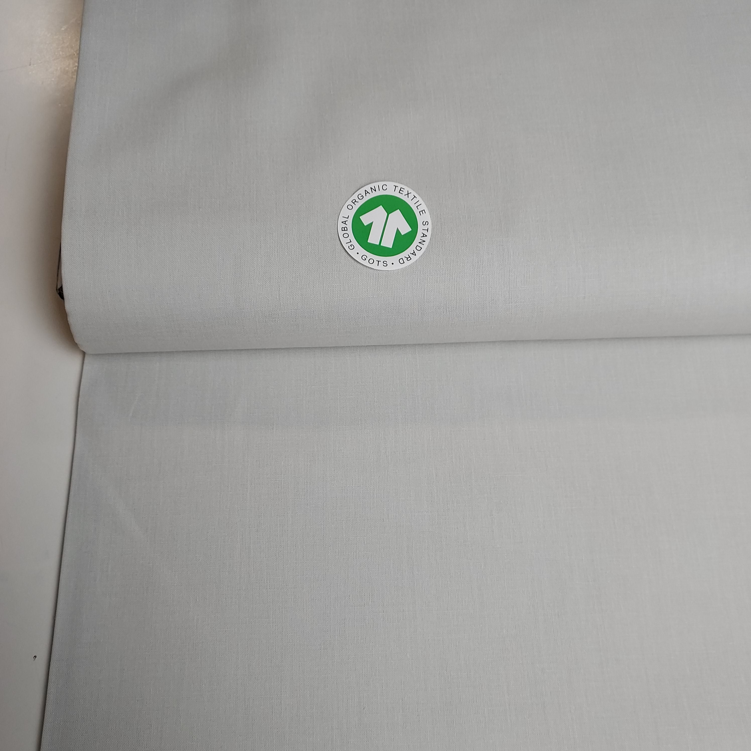 Tejido algodón  100% Algodón orgánico Gris Pastel