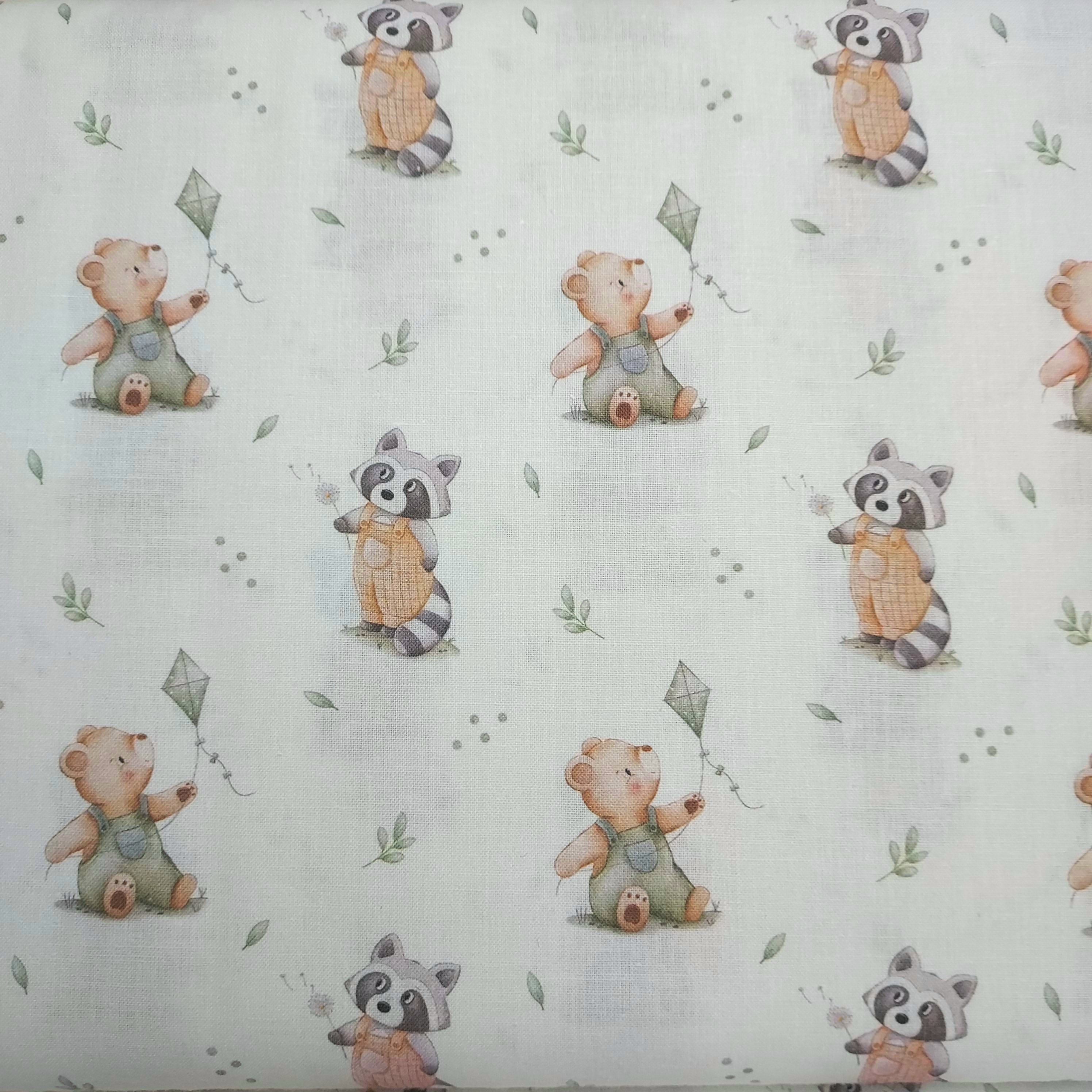 Tejido algodón Mapaches