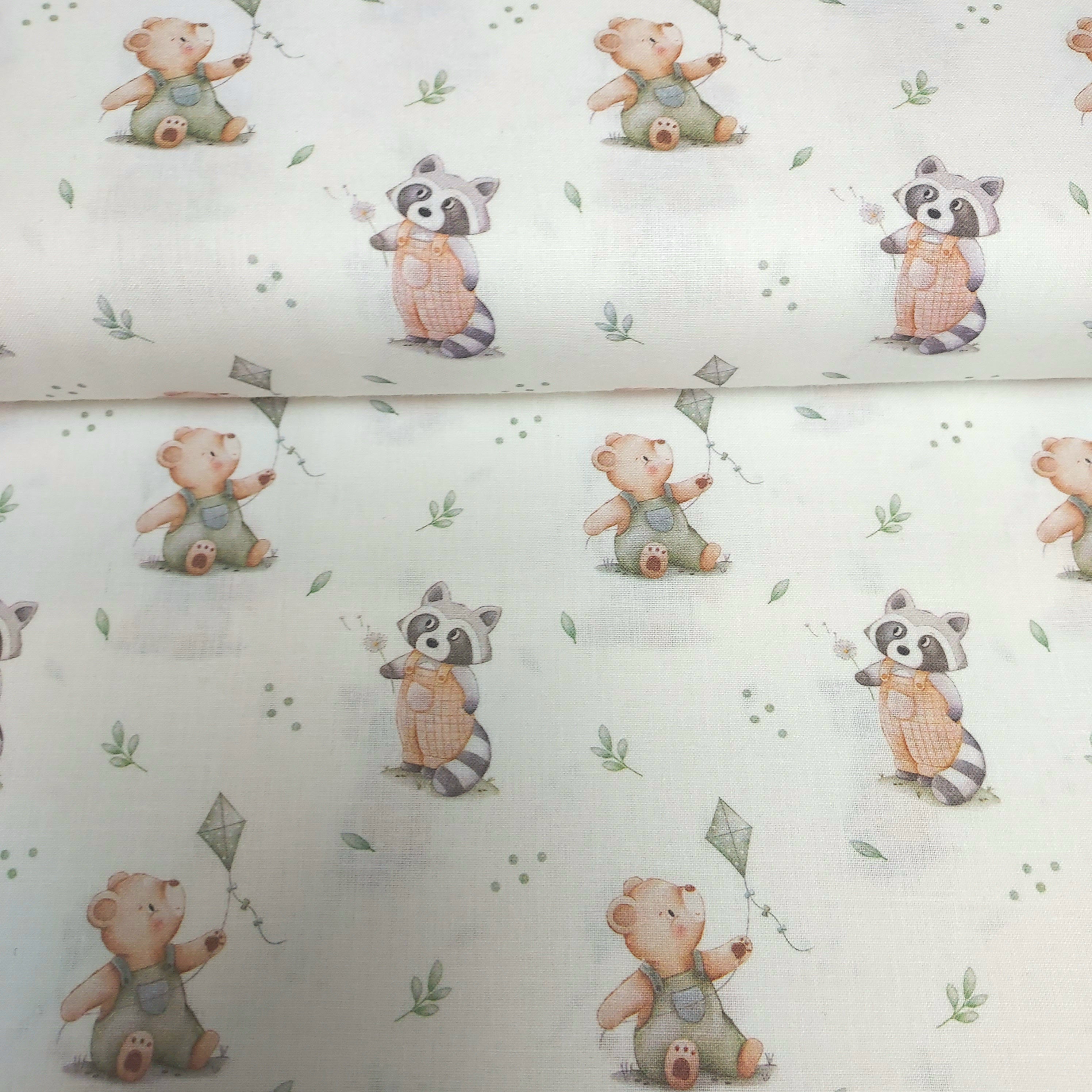 Tejido algodón Mapaches