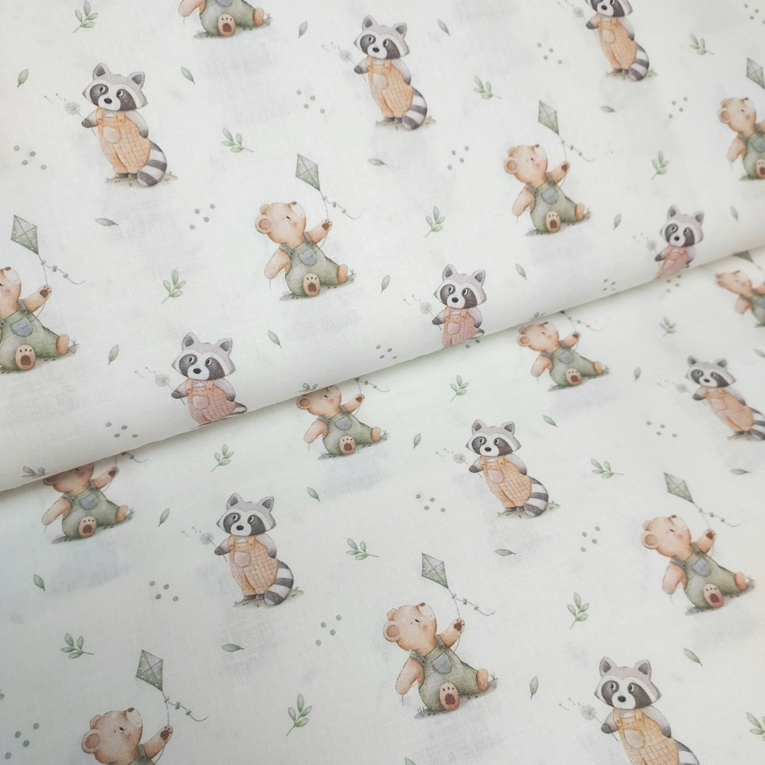 Tejido algodón Mapaches