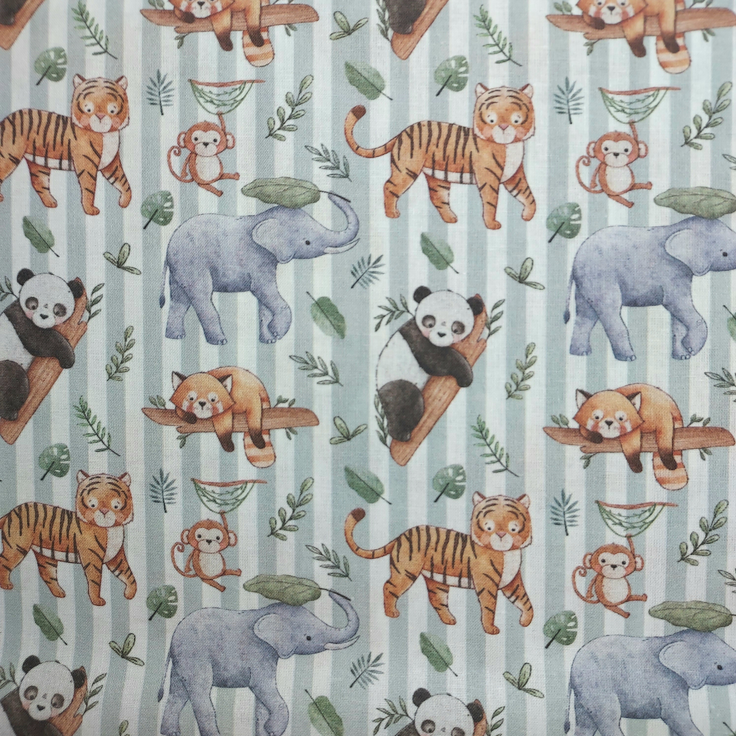 Tejido algodón Animales Safari