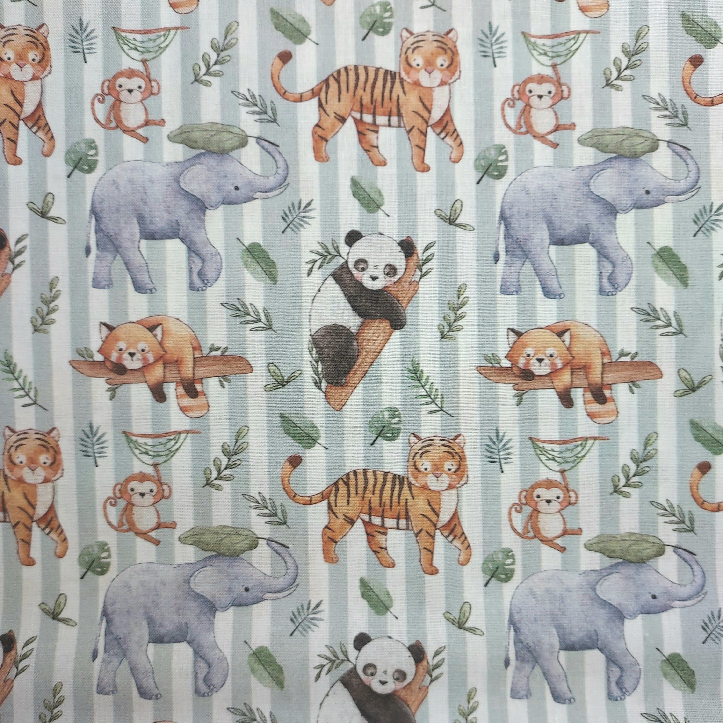 Tejido algodón Animales Safari