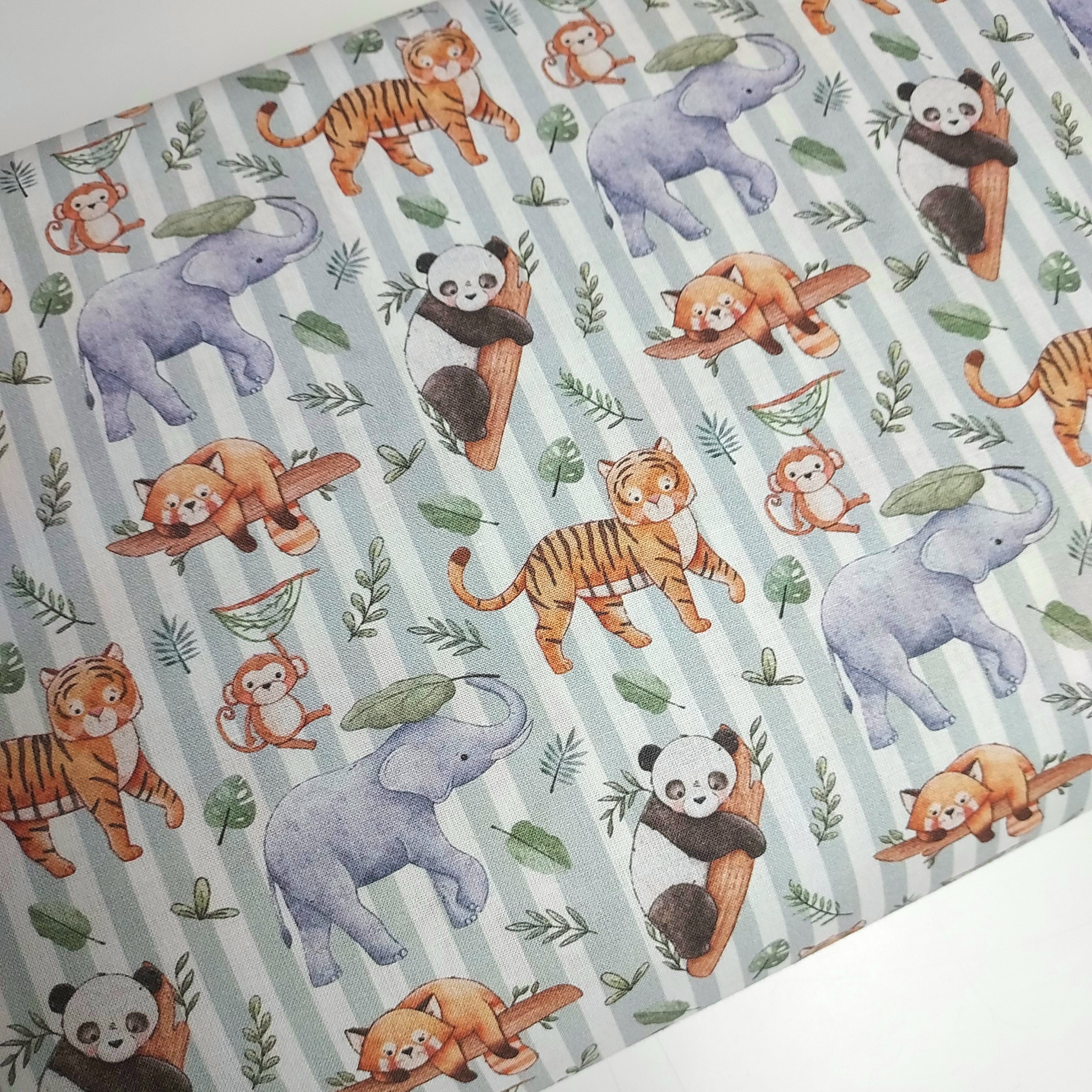 Tejido algodón Animales Safari