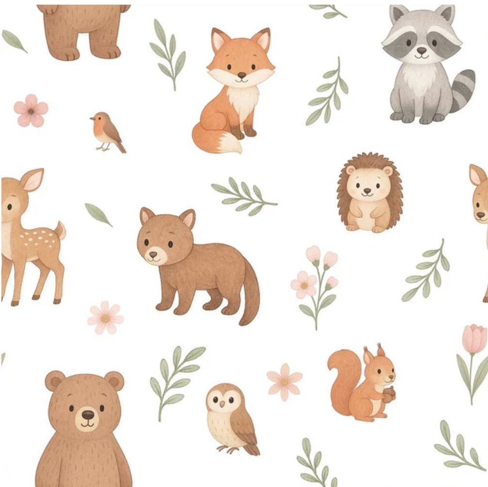 Tejido algodón Animales del Bosque