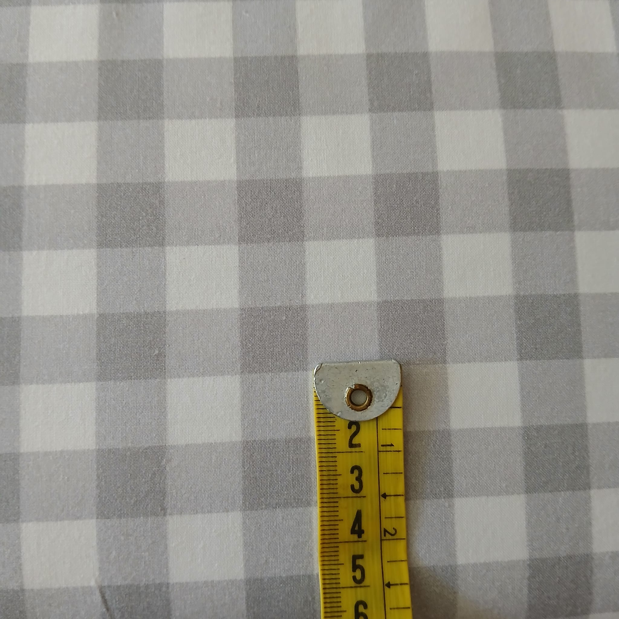 Tejido algodón Vichy 1,5 cms GRIS PASTEL 100% Algodón orgánico