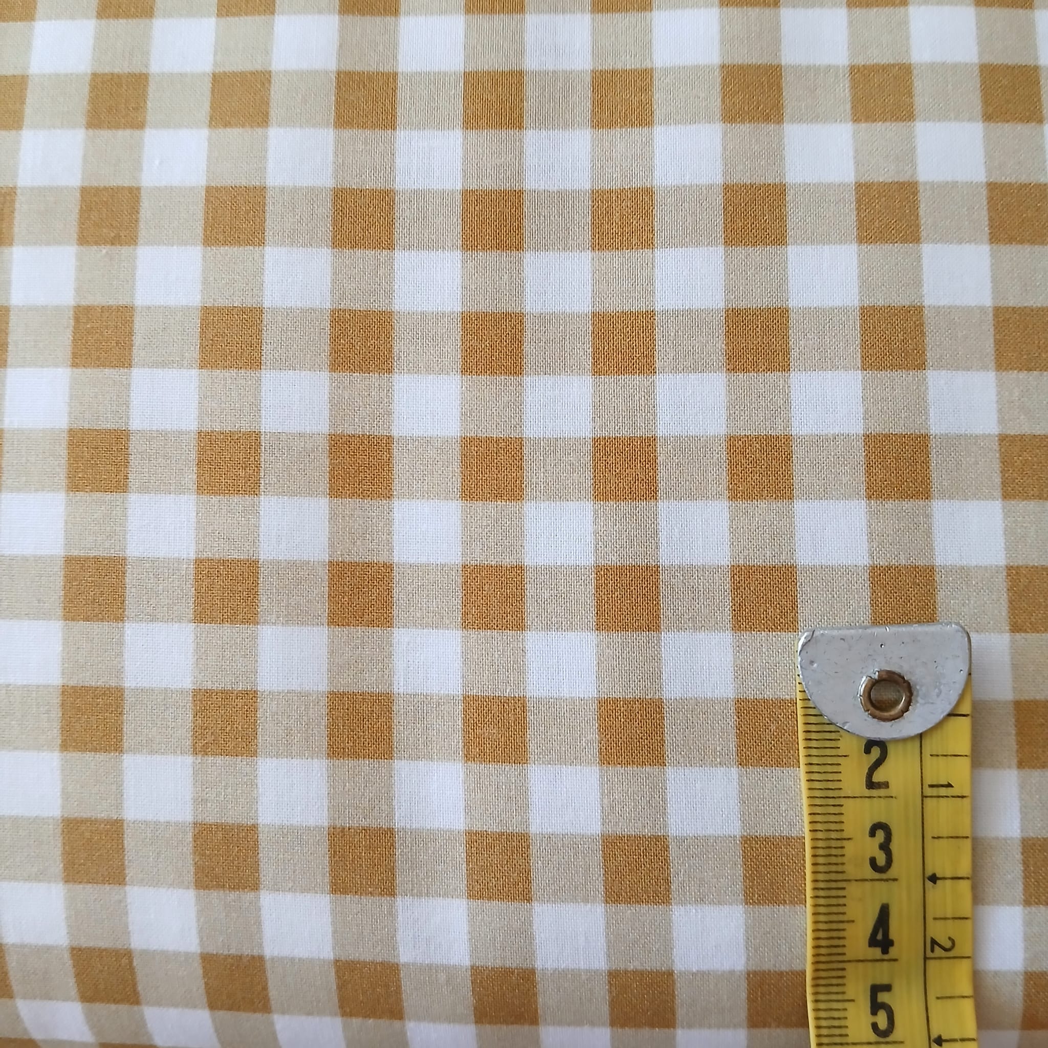 Tejido Algodón Vichy Mostaza 80 mm  ORGÁNICO