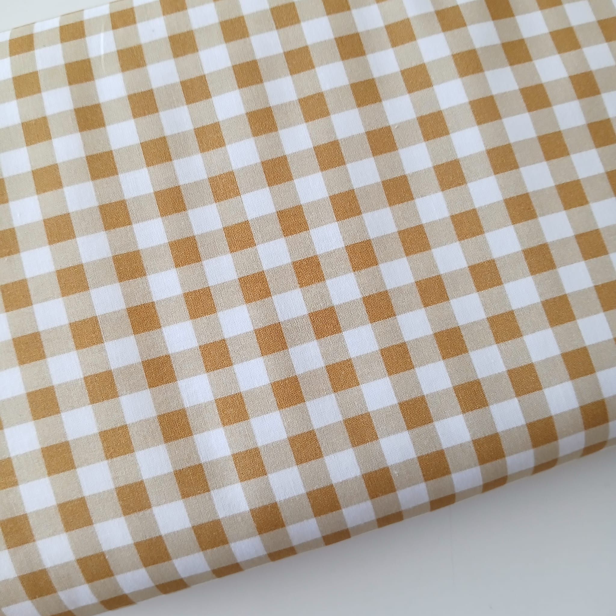 Tejido Algodón Vichy Mostaza 80 mm  ORGÁNICO