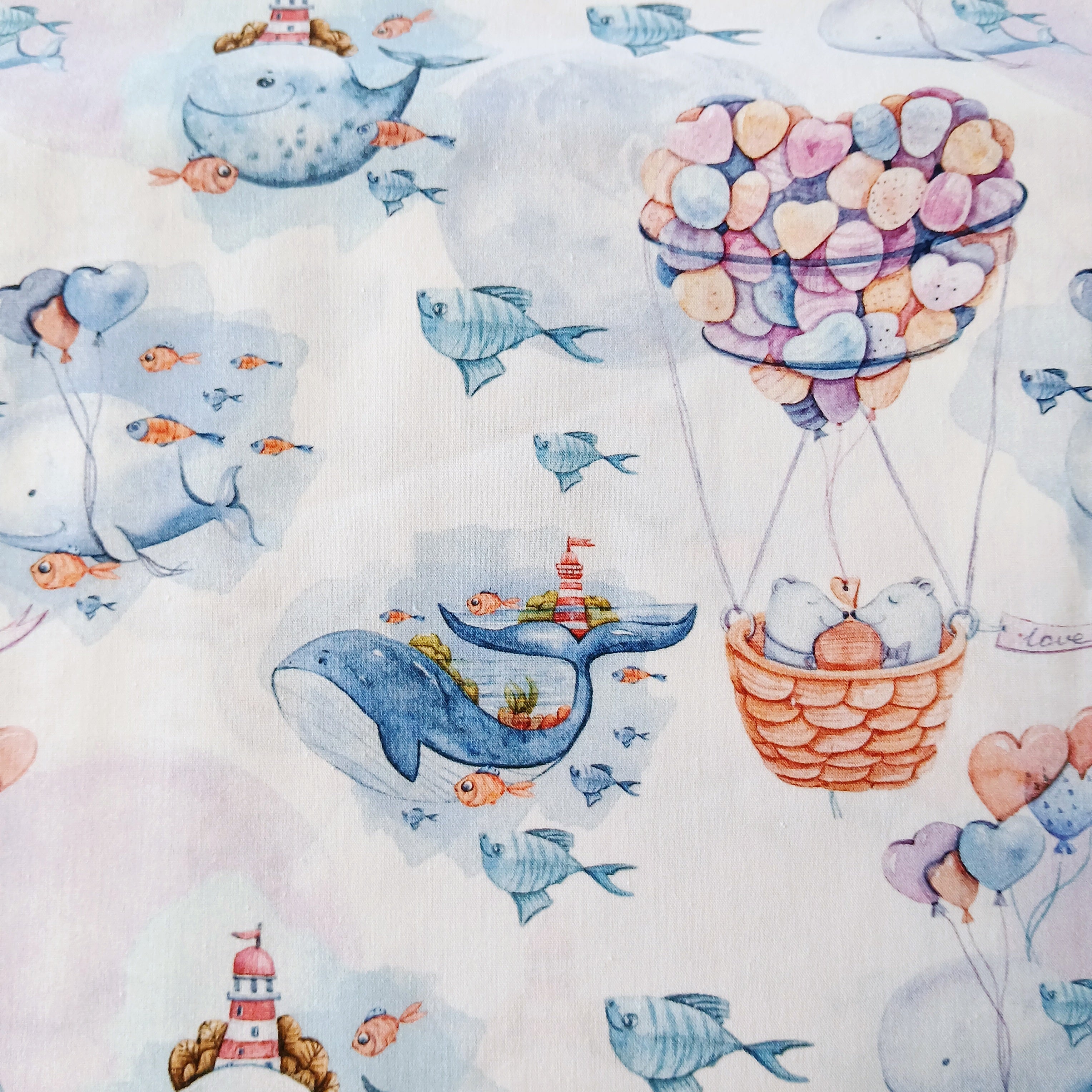 tela infantil ballenas 